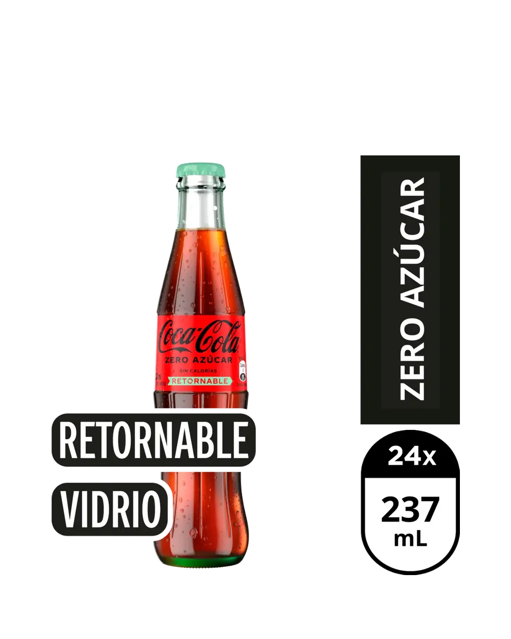 Imagen de COCA COLA Vidrio Mini Sin Azucar x 237cc